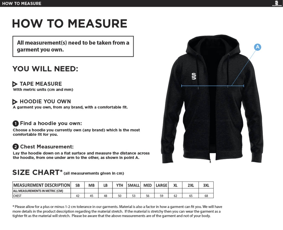 Trainers - Dual Full Zip Hoody - Unisex Fit - Size Guide