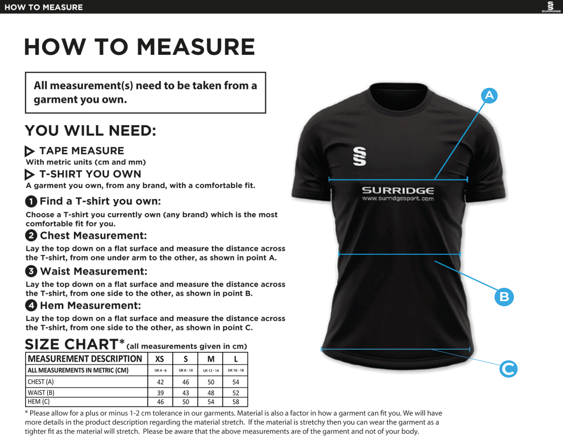 Trainers - Dual Games Shirt - Women's Fit - Size Guide