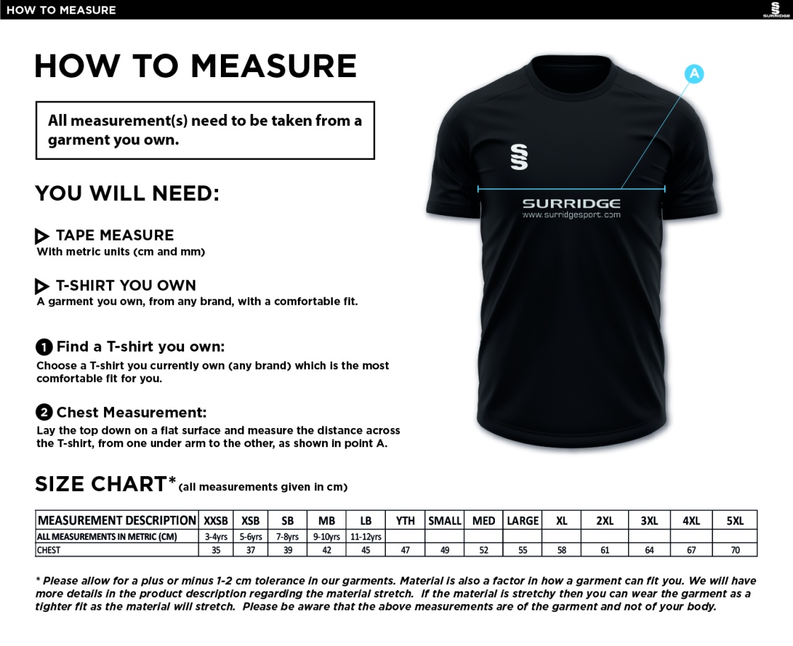 Educators - Dual Gym T-shirt - Women's - Size Guide