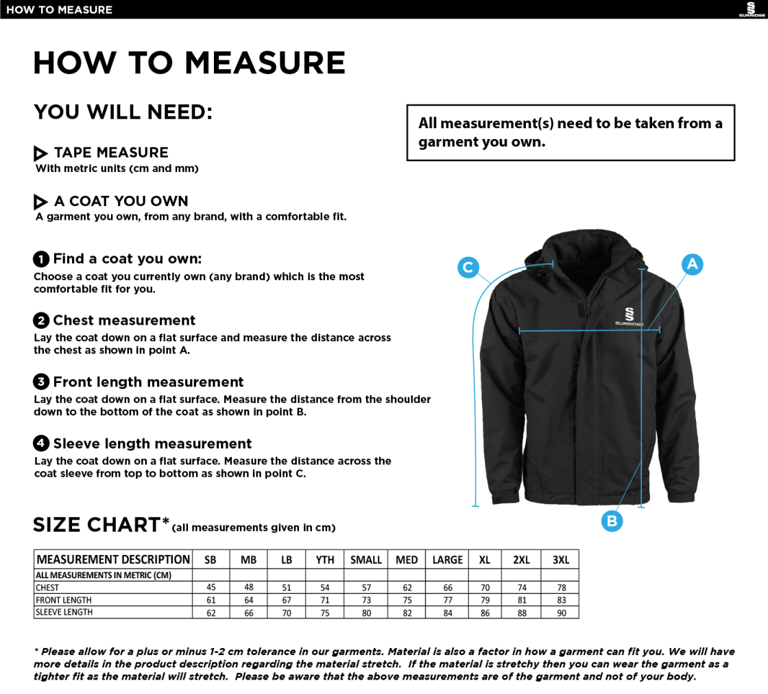 Educators - Dual Fleece Lined Jacket - Unisex Fit - Size Guide